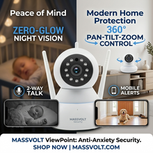 Load image into Gallery viewer, MASSVOLT ViewPoint – 1080P HD Wireless WiFi IP Camera with Integrated Live-View Screen & Two-Way Video Sync